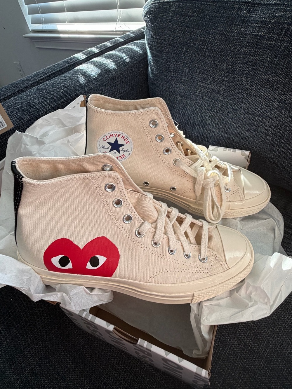 Comme des Garçons Play x Converse White Box with Red Heart Graphic